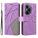 For Honor 400 Pro 5G (Global) Lædertelefoncover Stativpung med tofarget splejset design