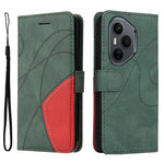 For Honor 400 Pro 5G (Global) Lædertelefoncover Stativpung med tofarget splejset design