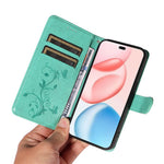 For Honor 400 Pro 5G (Global) PU Leather Cases Flower Pattern Wallet Stand Phone Cover with Strap