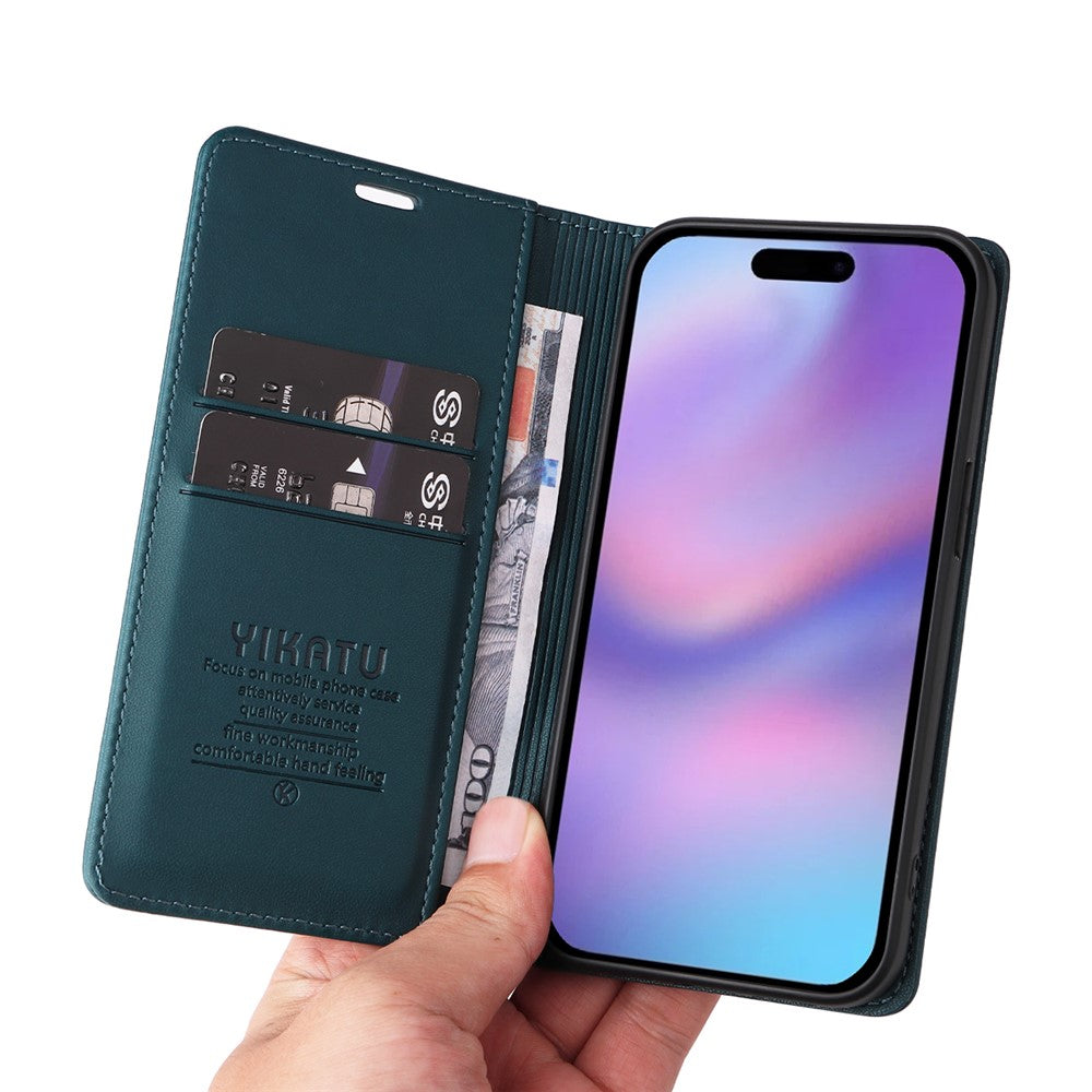 YIKATU til iPhone 17 covers, magnetisk lukning PU læder mobilcover