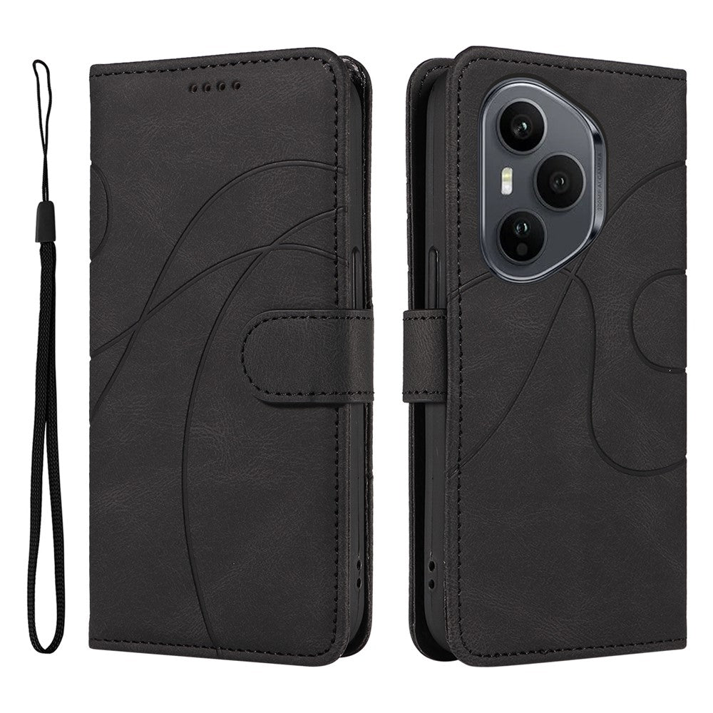 For Honor 400 Pro 5G (Global) Wallet Cover i Læder med Stativ og Kurvet Linje Design