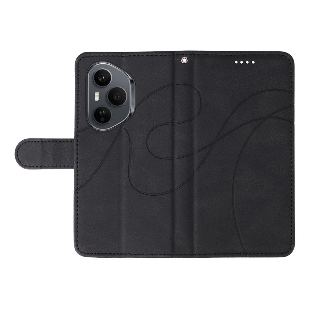 For Honor 400 Pro 5G (Global) Wallet Cover i Læder med Stativ og Kurvet Linje Design