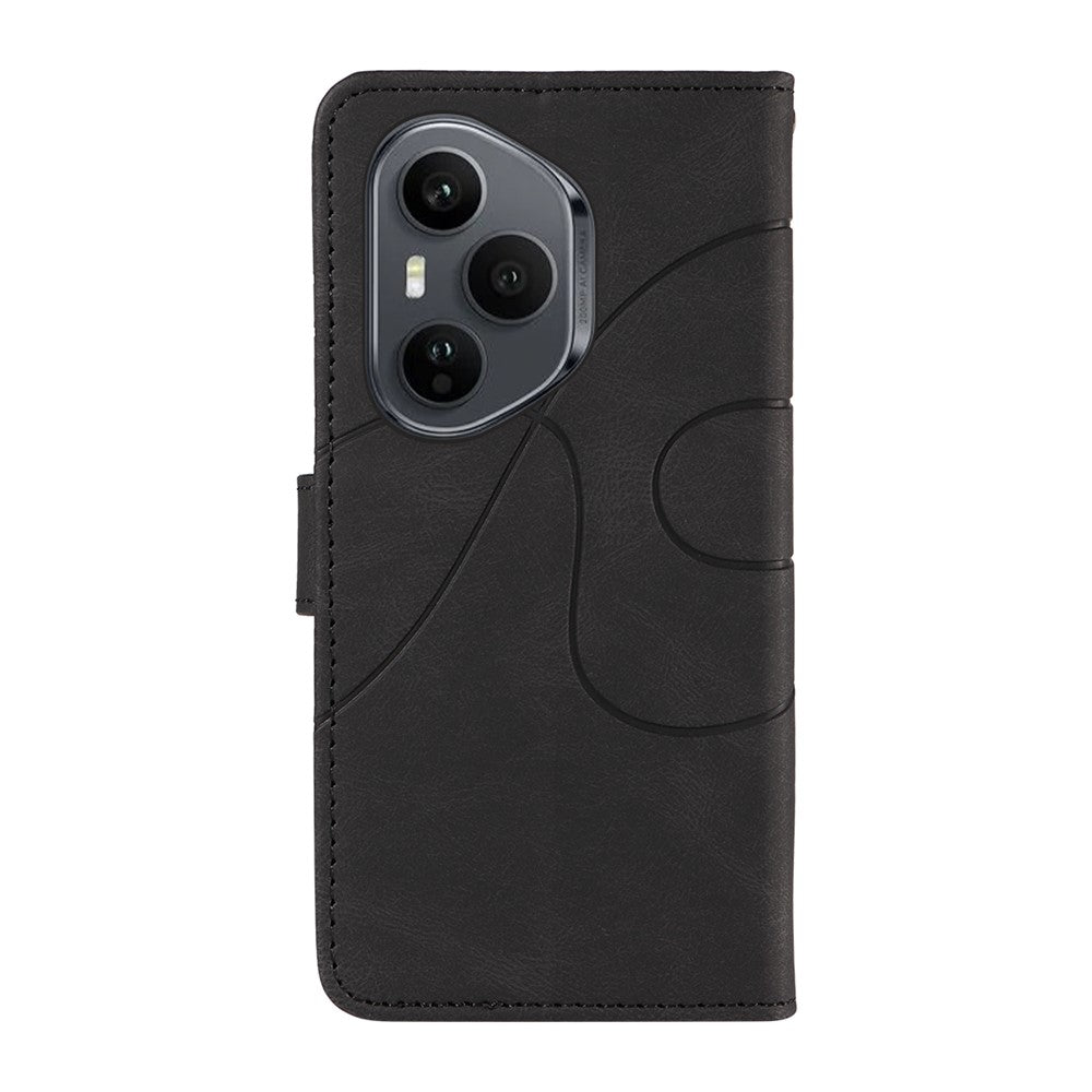 For Honor 400 Pro 5G (Global) Wallet Cover i Læder med Stativ og Kurvet Linje Design