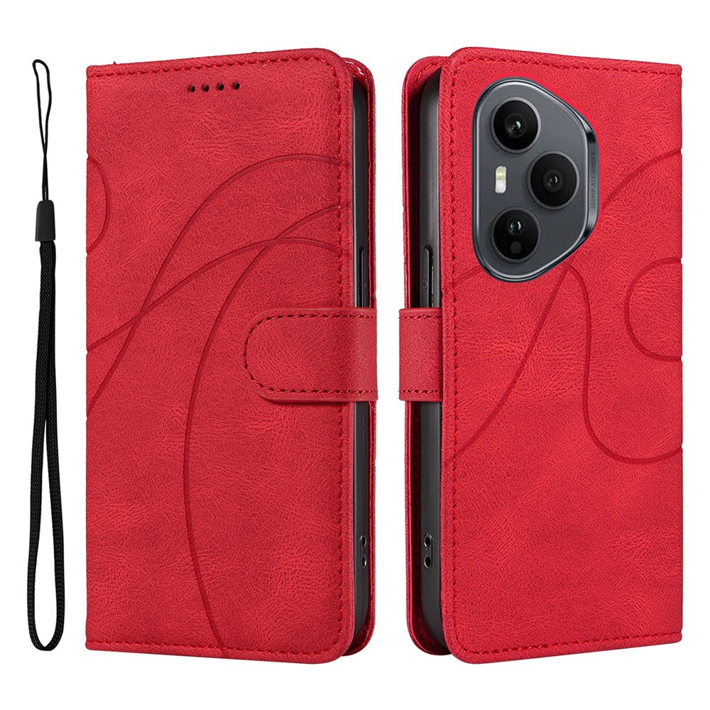 For Honor 400 Pro 5G (Global) Wallet Cover i Læder med Stativ og Kurvet Linje Design