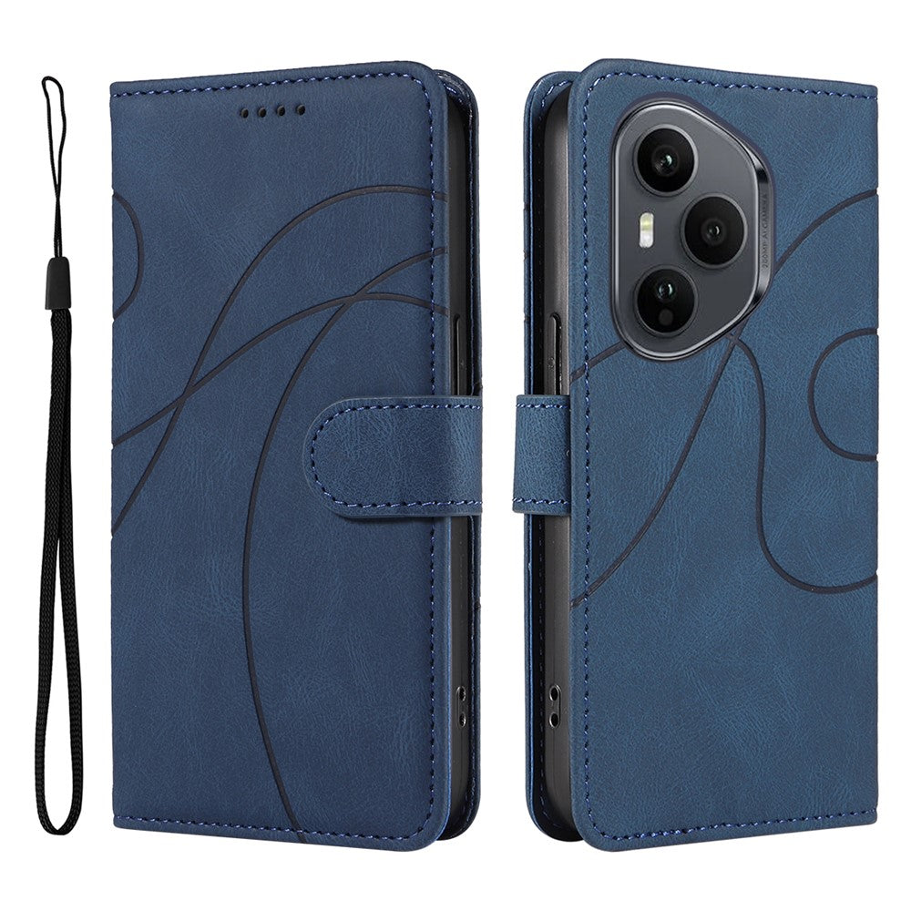 For Honor 400 Pro 5G (Global) Wallet Cover i Læder med Stativ og Kurvet Linje Design