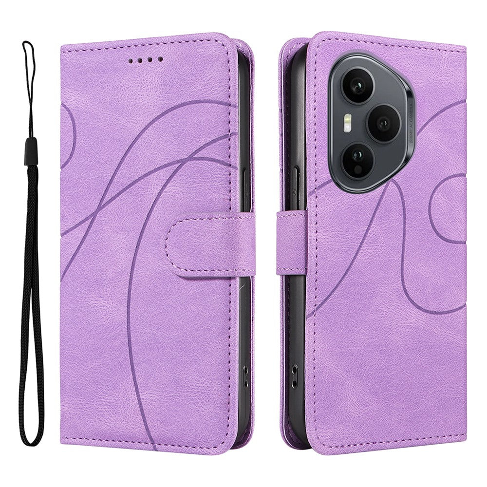 For Honor 400 Pro 5G (Global) Wallet Cover i Læder med Stativ og Kurvet Linje Design