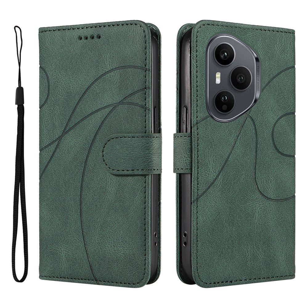 For Honor 400 Pro 5G (Global) Wallet Cover i Læder med Stativ og Kurvet Linje Design