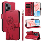 For Honor 400 Pro 5G (Global) Læder Pung Etui med Rem Mælkebøtte Aftryk Telefon Stand Cover