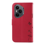 For Honor 400 Pro 5G (Global) Læder Pung Etui med Rem Mælkebøtte Aftryk Telefon Stand Cover