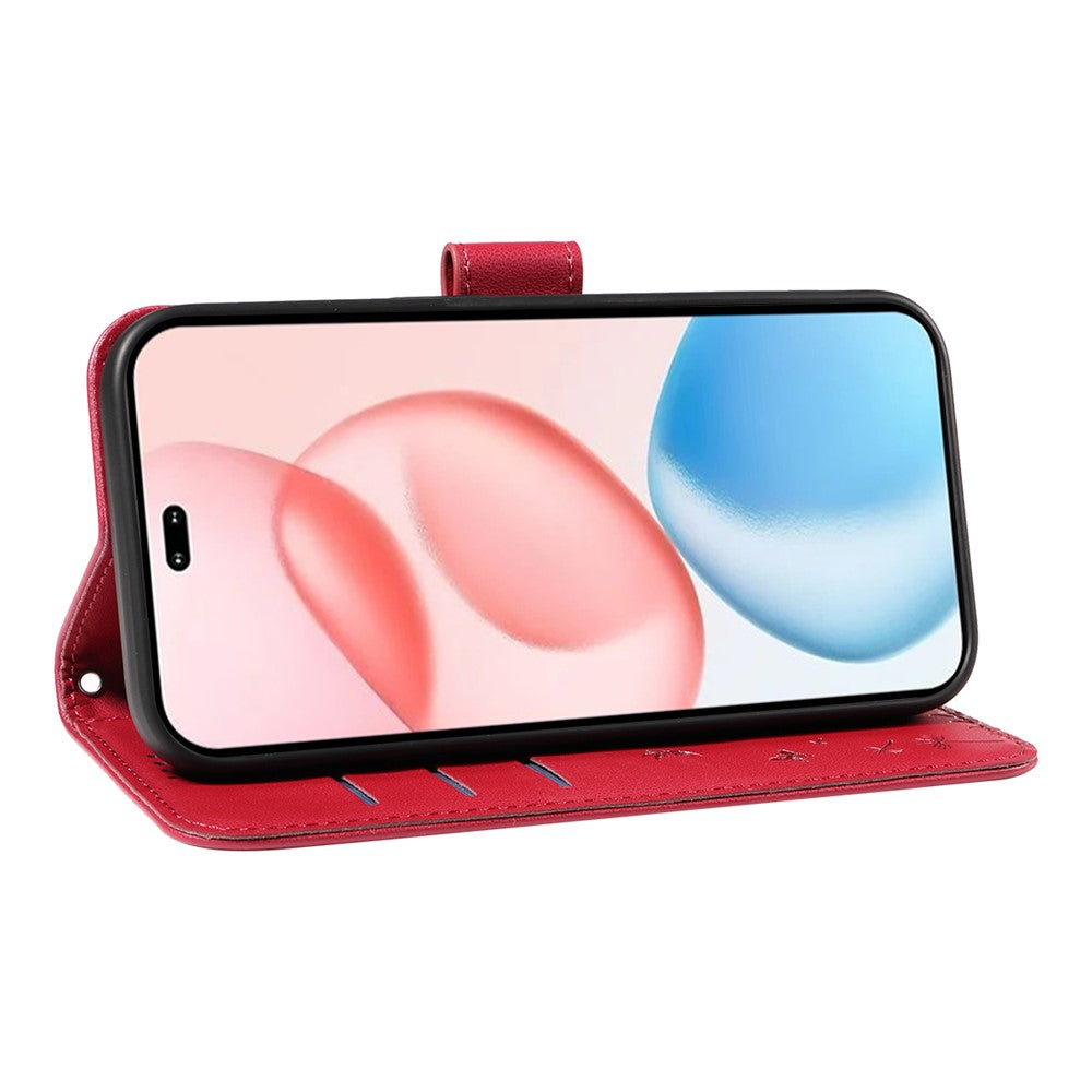 For Honor 400 Pro 5G (Global) Læder Pung Etui med Rem Mælkebøtte Aftryk Telefon Stand Cover