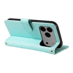 For iPhone 18 Pro Max / 17 Pro Max Wallet Case Rhombus Leather Phone Cover with Strap