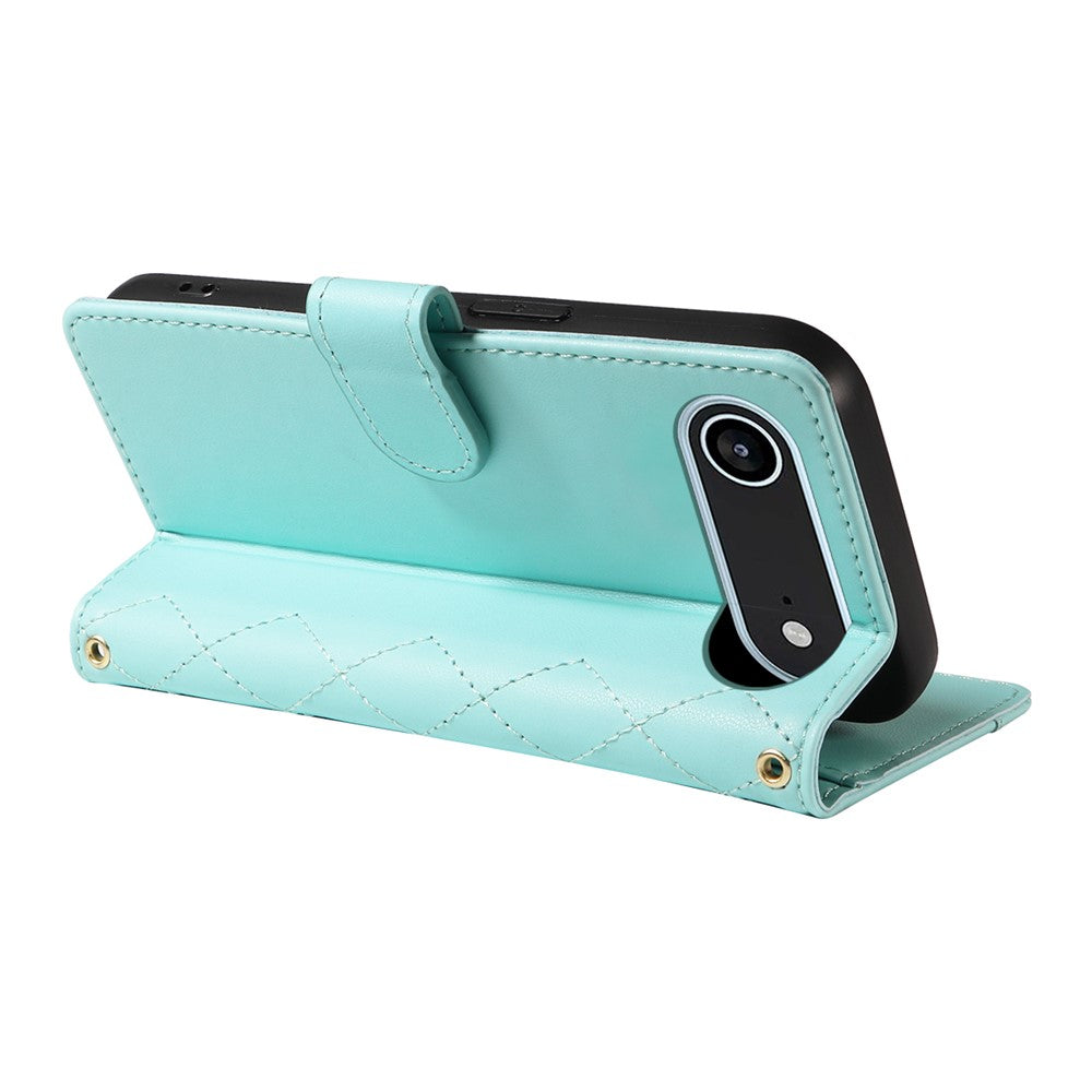 Til iPhone Air Wallet Cover Rhombus Lædertelefoncover med Rem