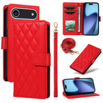 Til iPhone Air Wallet Cover Rhombus Lædertelefoncover med Rem