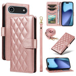 Til iPhone Air Wallet Cover Rhombus Lædertelefoncover med Rem