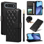 Til iPhone Air Wallet Cover Rhombus Lædertelefoncover med Rem