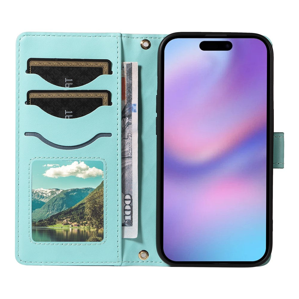 iPhone 17 Plånboksfodral Rhombus Läderfodral med Rem