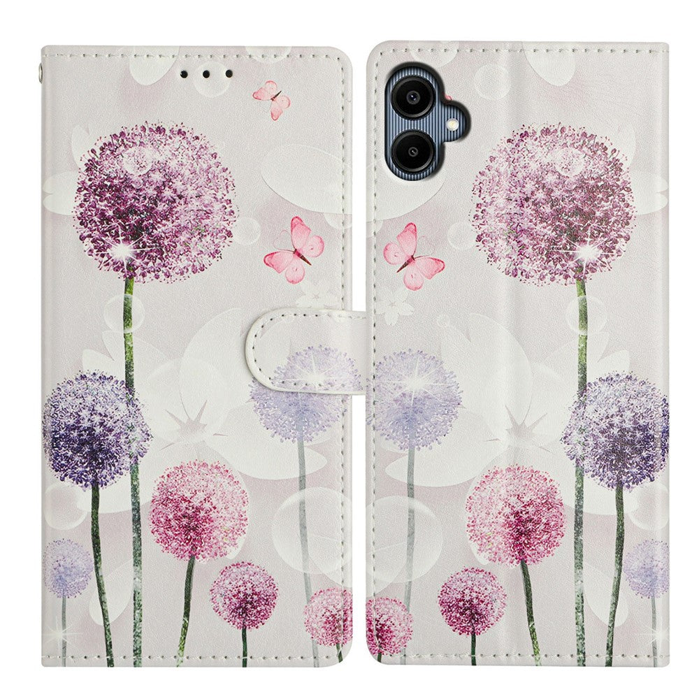 For Samsung Galaxy A08 5G / A08 4G / A07 4G Case Pattern Printing Wallet Stand Flip Leather Phone Cover with Strap