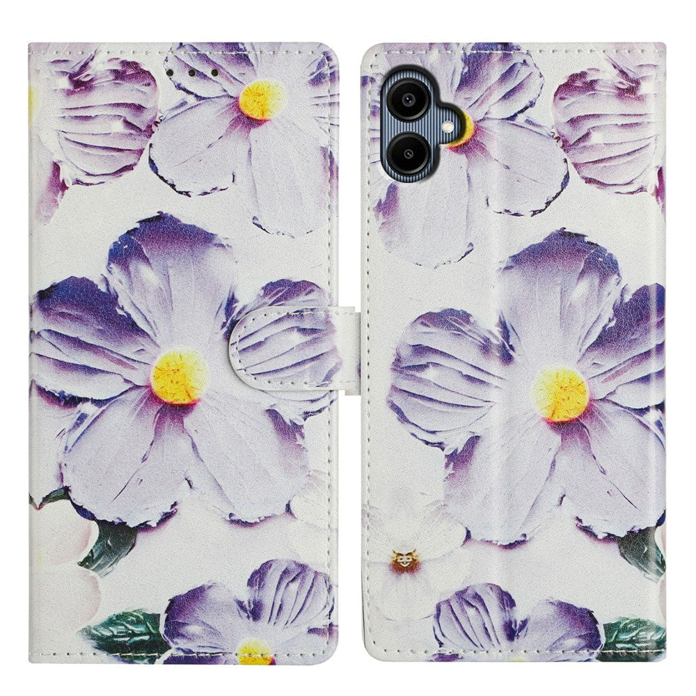 For Samsung Galaxy A08 5G / A08 4G / A07 4G Case Pattern Printing Wallet Stand Flip Leather Phone Cover with Strap