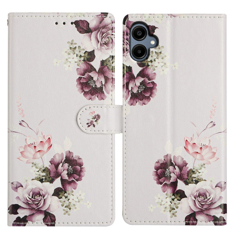 For Samsung Galaxy A08 5G / A08 4G / A07 4G Case Pattern Printing Wallet Stand Flip Leather Phone Cover with Strap