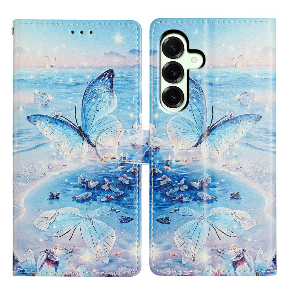 Til Samsung Galaxy A18 5G / A18 4G / A17 5G / A17 4G / A26 5G etui mønsterprint tegnebogs-stander flip lædertelefoncover med rem