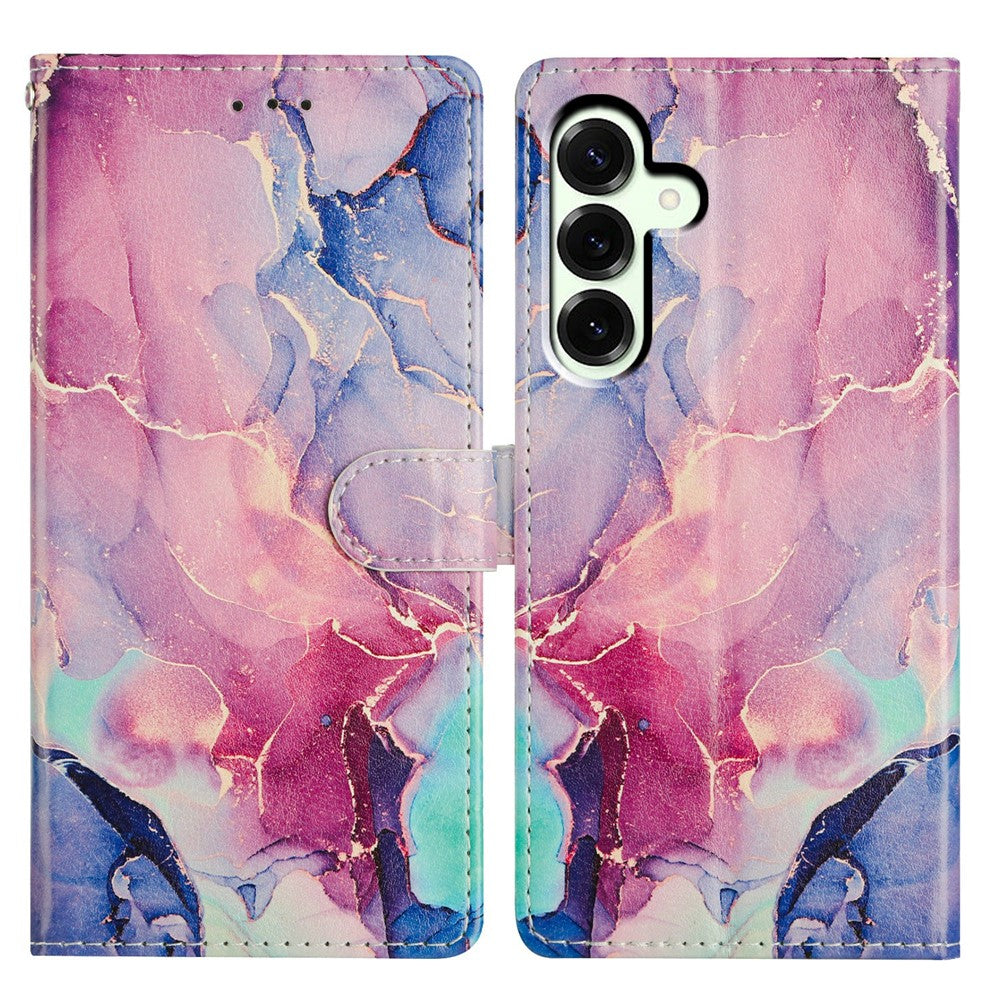 Til Samsung Galaxy A18 5G / A18 4G / A17 5G / A17 4G / A26 5G etui mønsterprint tegnebogs-stander flip lædertelefoncover med rem