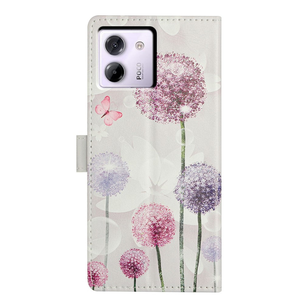 For Xiaomi Poco M7 Pro 5G Case Pattern Printing Wallet Stand Flip Leather Phone Cover with Strap