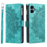 For Samsung Galaxy A08 5G / A08 4G / A07 5G / A07 4G Wallet Case Mandala Flower Pattern PU Leather Phone Cover with Wrist Strap