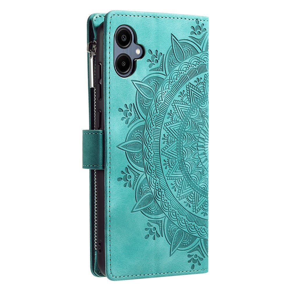 For Samsung Galaxy A08 5G / A08 4G / A07 5G / A07 4G Wallet Case Mandala Flower Pattern PU Leather Phone Cover with Wrist Strap