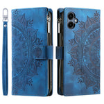 For Samsung Galaxy A08 5G / A08 4G / A07 5G / A07 4G Wallet Case Mandala Flower Pattern PU Leather Phone Cover with Wrist Strap