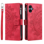 For Samsung Galaxy A08 5G / A08 4G / A07 5G / A07 4G Wallet Case Mandala Flower Pattern PU Leather Phone Cover with Wrist Strap