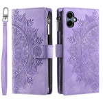 For Samsung Galaxy A08 5G / A08 4G / A07 5G / A07 4G Wallet Case Mandala Flower Pattern PU Leather Phone Cover with Wrist Strap