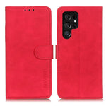 KHAZNEH For Samsung Galaxy S23 Ultra Retro Texture PU Leather Phone Cover Drop-proof Protective Wallet Stand Case