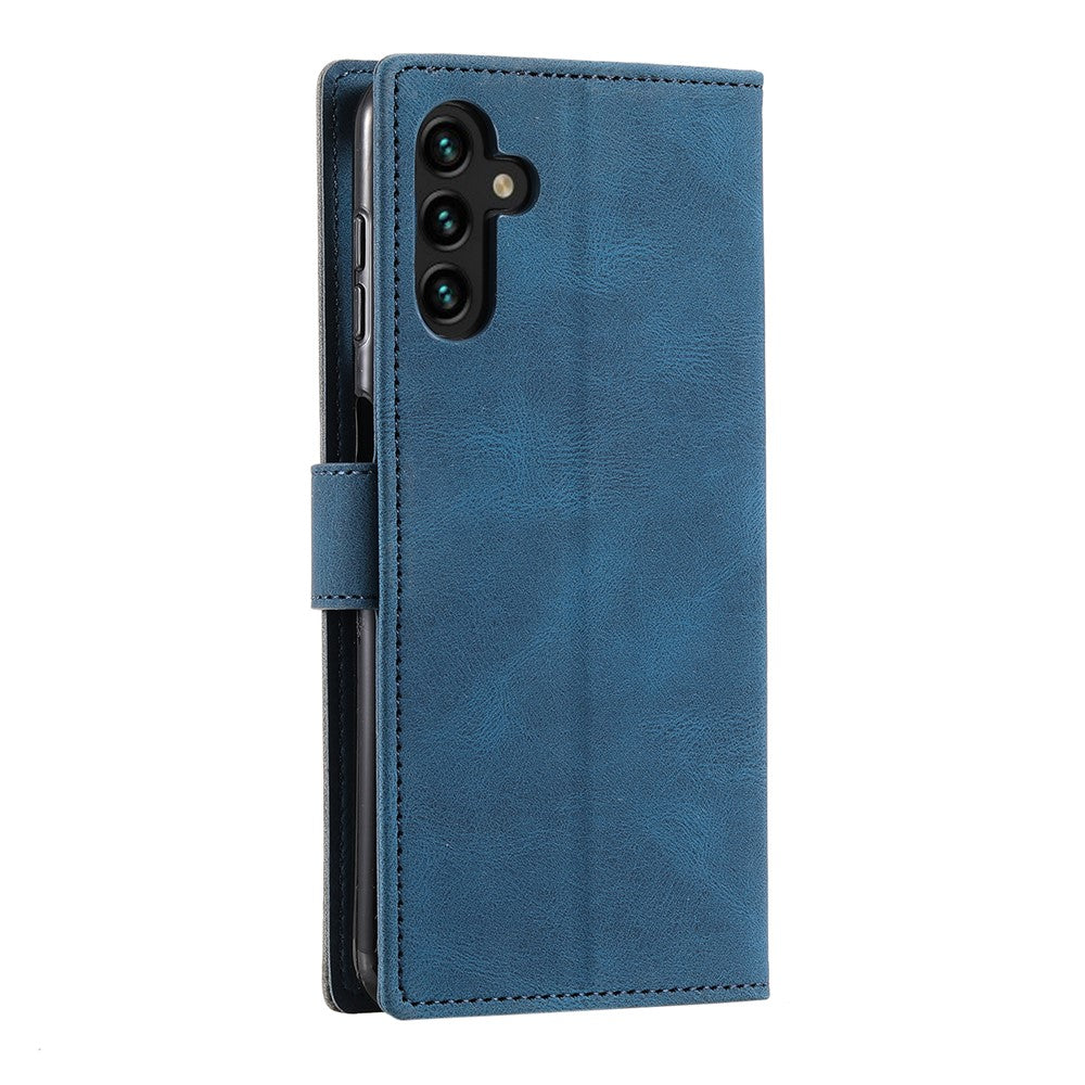 Til Samsung Galaxy A18 5G / A18 4G / A17 5G / A17 4G / A26 5G læderetui, syet pungtelefoncover med håndledsrem