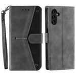 Til Samsung Galaxy A18 5G / A18 4G / A17 5G / A17 4G / A26 5G læderetui, syet pungtelefoncover med håndledsrem