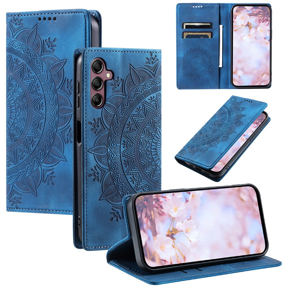 Samsung Galaxy A18 5G / A18 4G / A17 5G / A17 4G / A26 5G-skal med magnetisk stängning, läderfodral med mönster, tryckt