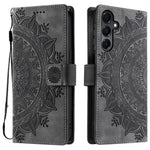 Samsung Galaxy A18 5G / A18 4G / A17 5G / A17 4G / A26 5G-skal med tryckt totem-känsla, läderplånbok och handrem