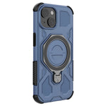 For iPhone 15 Magnetic Case Rotating Metal Kickstand Shockproof PC + TPU Phone Back Cover
