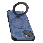 For iPhone 15 Magnetic Case Rotating Metal Kickstand Shockproof PC + TPU Phone Back Cover
