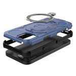 For iPhone 15 Magnetic Case Rotating Metal Kickstand Shockproof PC + TPU Phone Back Cover