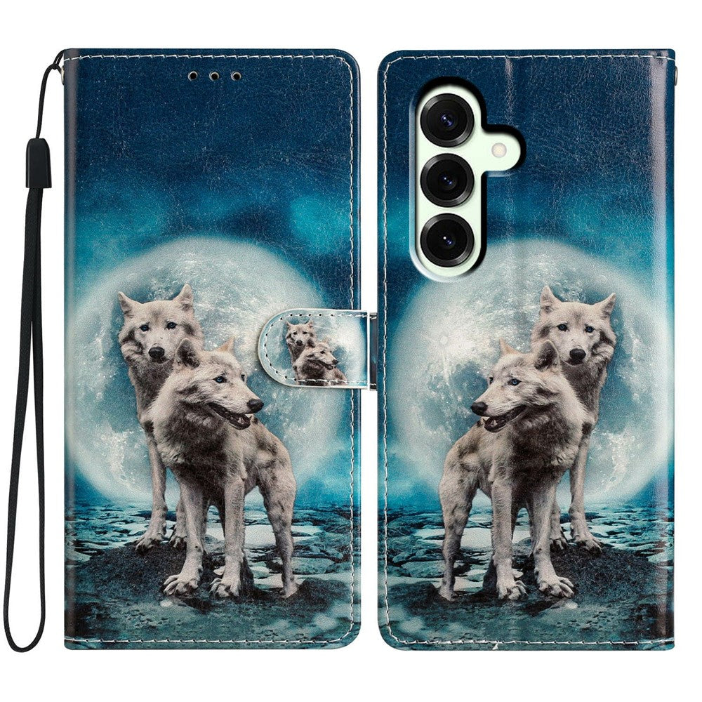 For Samsung Galaxy A18 5G / A18 4G / A17 5G / A17 4G / A26 5G Wallet Case PU Leather Pattern Printing Stand Phone Cover with Strap