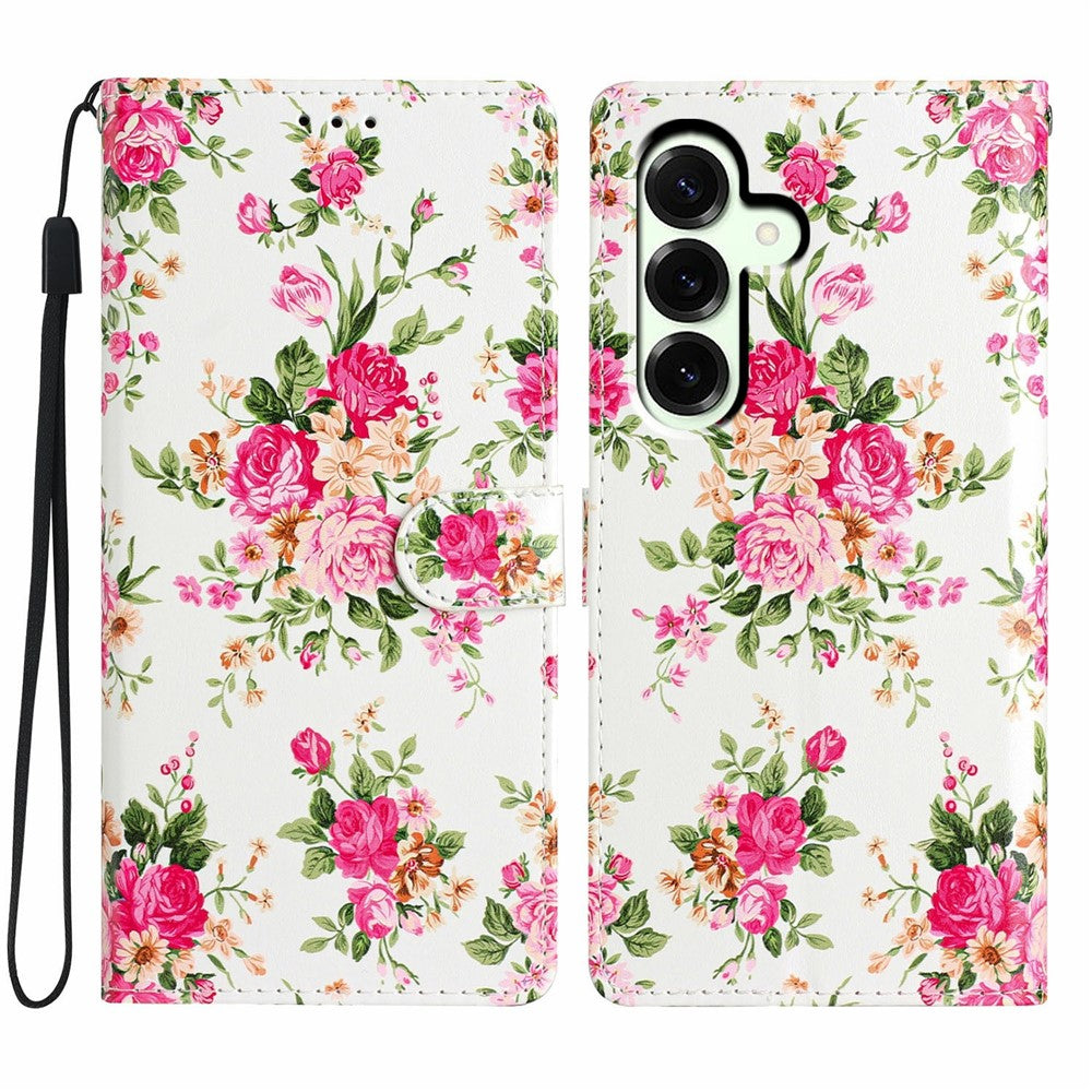 For Samsung Galaxy A18 5G / A18 4G / A17 5G / A17 4G / A26 5G Wallet Case PU Leather Pattern Printing Stand Phone Cover with Strap