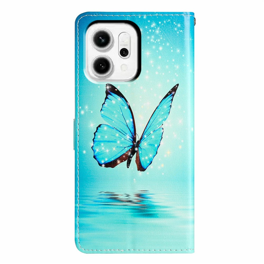 For Oppo Reno14 Pro 5G (Global) Wallet Case PU Leather Pattern Printing Stand Phone Cover with Strap