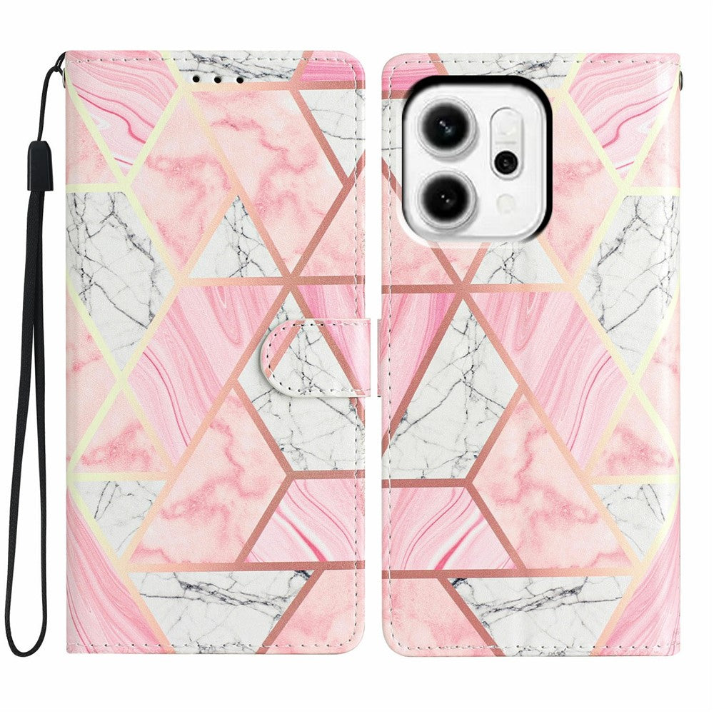 For Oppo Reno14 Pro 5G (Global) Wallet Case PU Leather Pattern Printing Stand Phone Cover with Strap