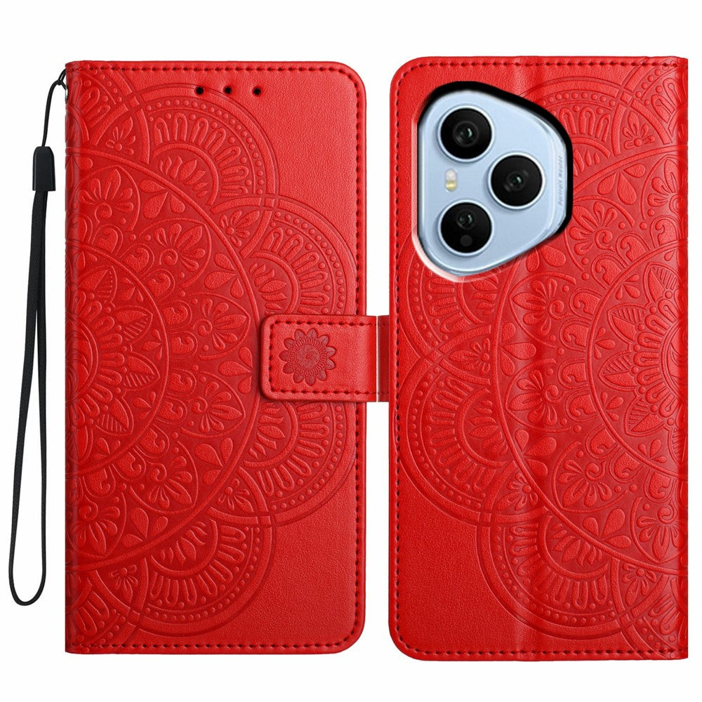 For Honor 400 Pro 5G (Global) Leather Case with Card Slots Mandala Pattern Phone Cover Stand