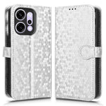 For Oppo Reno14 Pro 5G (Global) Wallet Case Dot Pattern Imprint PU Leather Phone Cover with Wrist Strap