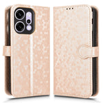 For Oppo Reno14 Pro 5G (Global) Wallet Case Dot Pattern Imprint PU Leather Phone Cover with Wrist Strap