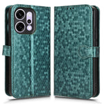 For Oppo Reno14 Pro 5G (Global) Wallet Case Dot Pattern Imprint PU Leather Phone Cover with Wrist Strap