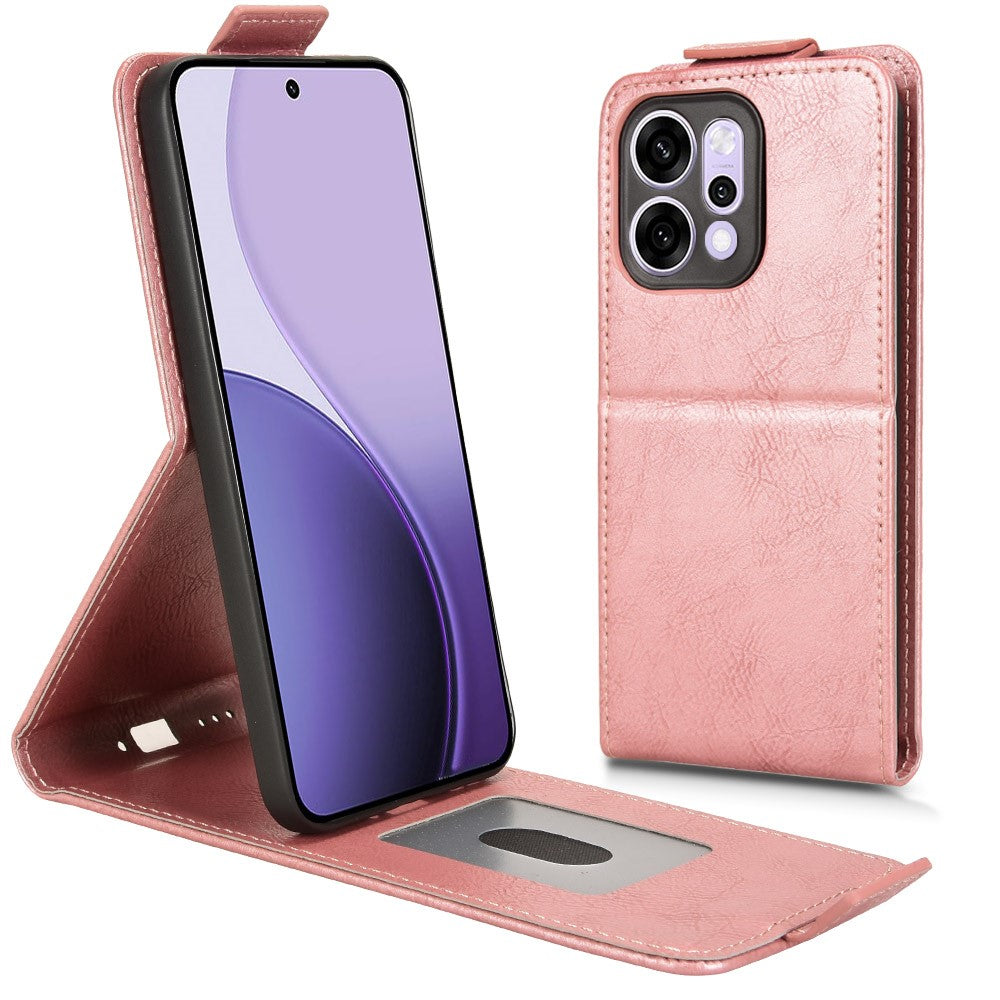 For Oppo Reno14 Pro 5G (Global) Stand Case Magnetic Clasp Vertical Flip Leather Phone Cover with Card Holder