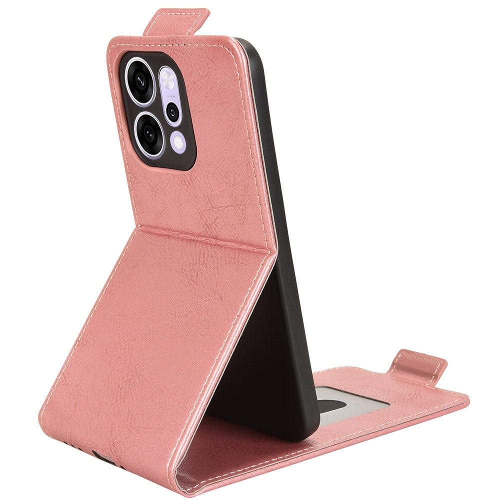 For Oppo Reno14 Pro 5G (Global) Stand Case Magnetic Clasp Vertical Flip Leather Phone Cover with Card Holder