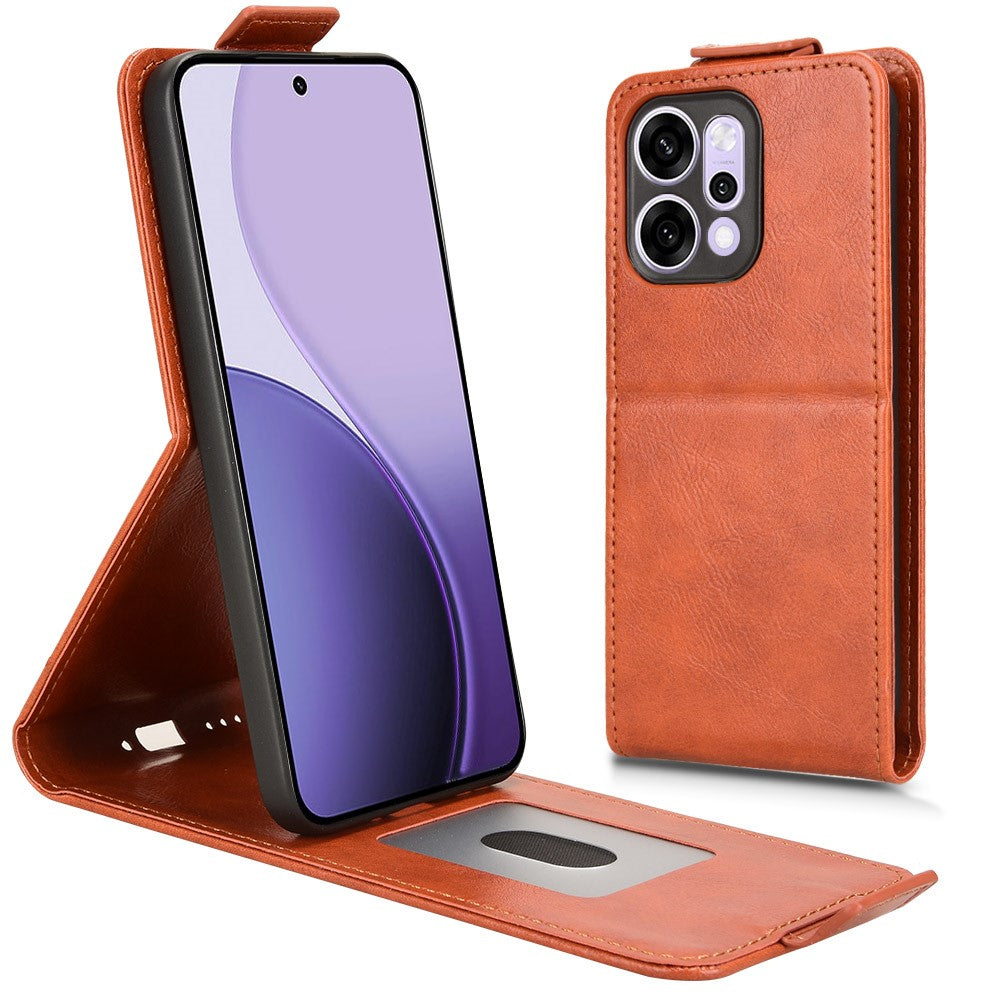 For Oppo Reno14 Pro 5G (Global) Stand Case Magnetic Clasp Vertical Flip Leather Phone Cover with Card Holder